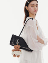 26SS★ Colombe d'Or Pleated Hair Scrunchie + Teddy Bear Keyring Set