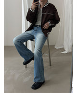 [F/W] Velvet piping blouson zip up(2color)