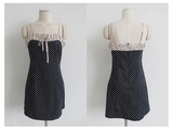 DOT COMBI MINI DRESS