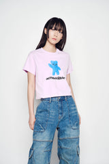 25SS エイリアンベアクロップショートスリーブTシャツ ライトパープル