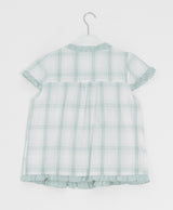 Arche Check Frill Short Sleeve Blouse