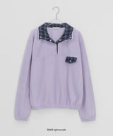 Hael Check Anorak Fleece Sweatshirt
