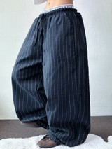 LINEN VIVID STRIPE WIDE PANTS 🩵🍰🌴🤎🖤5COLOR