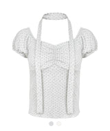 Laura Dot Shirred Short Sleeve T-shirt