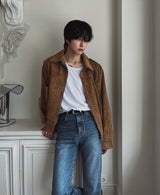 レディ f/w エポレットスエードジャケット