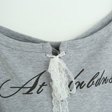 Lace Ribbon Shirred Off-Shoulder Tee 231837298