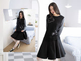 NEEDLEWORK LONG SLEEVE T (BLACK)