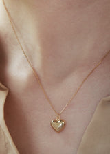 [925 silver] Un.silver.165 / full heart necklace (12mm)(ゴールド)