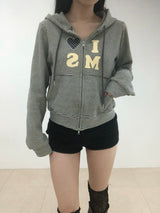 Heart Dot Stripe Hoodie Zip-up