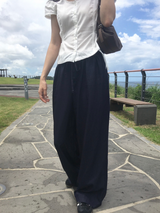 Button Ruffle Pants
