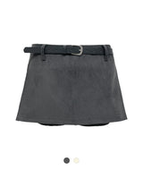 Velie Corduroy Belt Mini Skirt