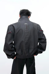 Deconstructed Textured Studded Jacket