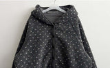 [Double-sided/Reversible*] PN ハート柄フリースフードジャンパー