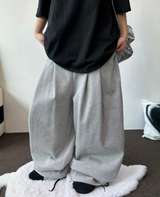 TWO DOUBLE PINTUCK BALLOON WIDE LONG PANTS 🤍🩶🖤3COLOR