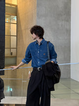 LMN Rennes pintuck snap wide slacks (2 colors)