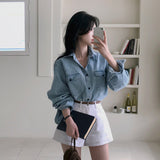 [Bellide made]Forest overfit denim shirt