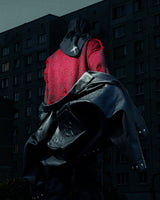 HIERARCHY STUDIOS Chroma - Distressed Red Flux Oversized Knit Sweater