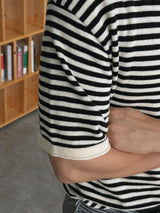 ASCLO Alone Mini Border Short Sleeve Knit (5color)
