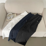 nylon curved banding wide pants
