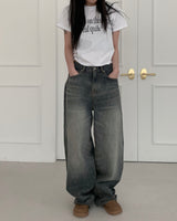 Wad wide denim pants