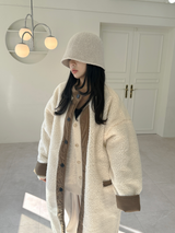 (UNISEX) 2WAY - 2 COLORS ウールオーバーサイズロングフィールドリバーシブルジャケット
