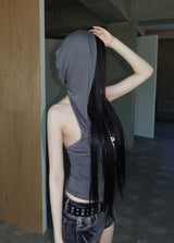 Hoody Shirring Sleeveless