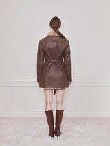 Reversible leather mustang (Brown)