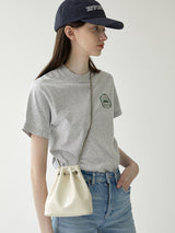 TIWI chain leather bucket bag / Cream Ivory