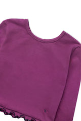 フリルクロップTシャツ_パープル