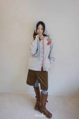 brown corduroy midi skirt