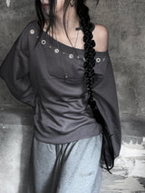 city eyelet off-shoulder mtm (fleece-lined / 4color)