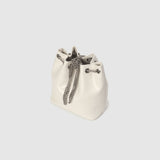 TIWI chain leather bucket bag / Cream Ivory