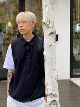 Half Open Nylon Shirt Vest 3C