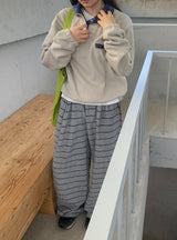Hael Check Anorak Fleece Sweatshirt