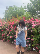 Opening Half Overalls Denim Overalls