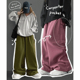 Soru Thick Pocket Carpenter Banding Wide Pants