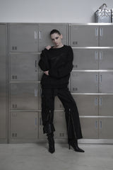 [MADE / unisex ] レザーロゴパッチスウェットシャツ
