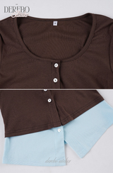 Mint Brown Layered T-shirt