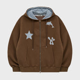 Star Dolphin Check Applique Hood Zip Up