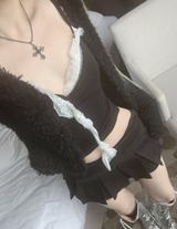 アゾンズホックファーカーディガン (black)