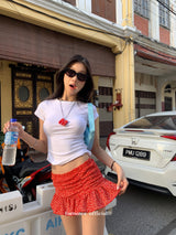 ストロベリープリーツミニスカート