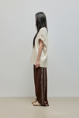 Embroidered Track Pants_Brown