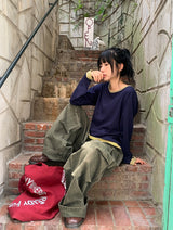 [unisex] ドミット パラシュート ストリング ワイドパンツ