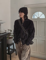 Neville two-way angora knit zip-up