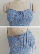 BLISSFUL FLORAL TIE-STRAP DRESS