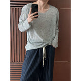 [Unisex] リネンカッティングサマーニット(4color)