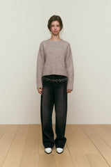 COLLECTION ROUND NECK KNIT [OAT MEAL]