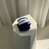 Clam round pouch _ Blue denim
