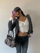 RABBIT FUR ZIP-UP