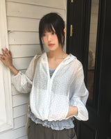 Muni Flower Hooded See-Through Jumper